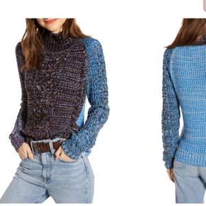 Treasure & Bond Colorblock Mock Neck Sweater
